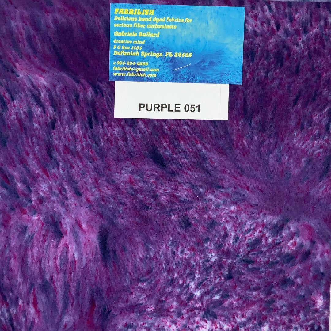 Hand Dyed 100 % cotton fabric purple 051