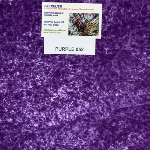 Hand Dyed 100 % cotton fabric purple 052