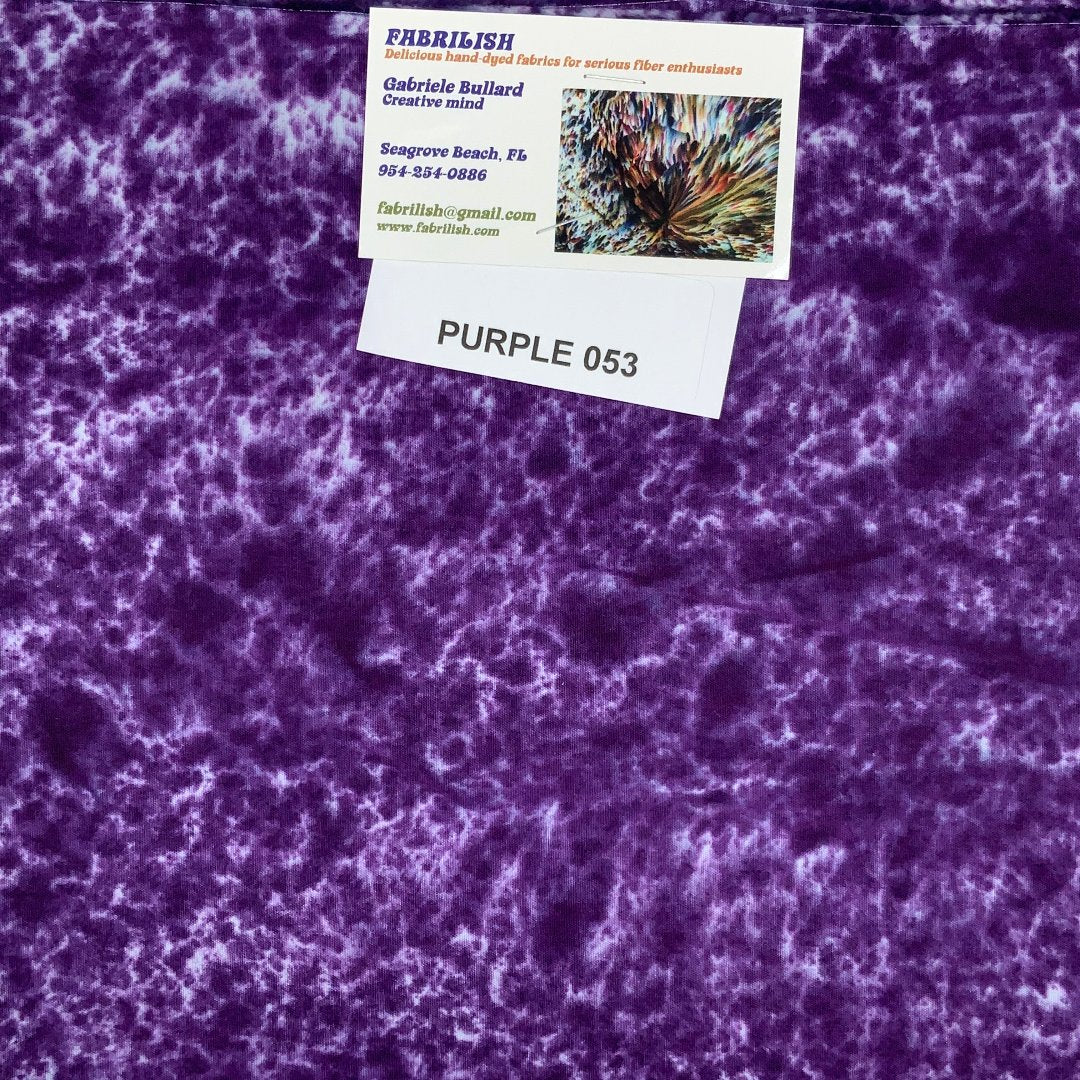 Hand Dyed 100 % cotton fabric purple 053