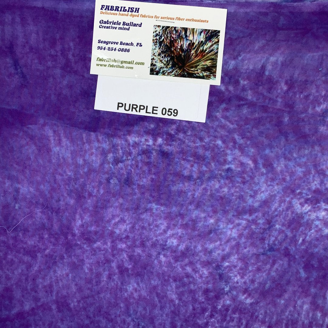 Hand Dyed 100 % cotton fabric purple 059