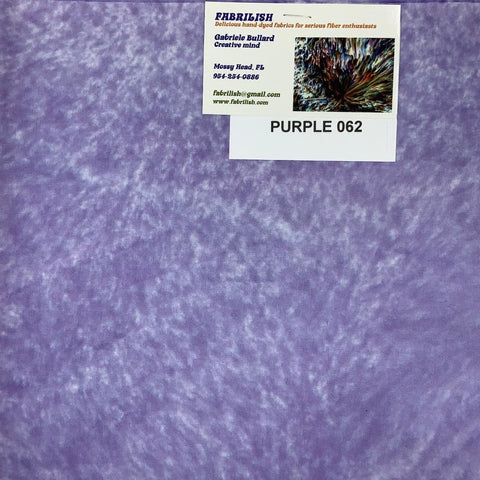 Hand Dyed 100 % cotton fabric purple 062