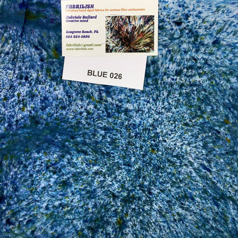 Splatter Dyed 100 % cotton fabric blue 026