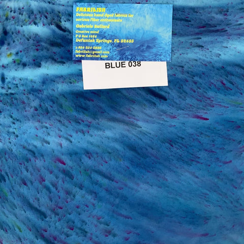 Splatter Dyed 100 % cotton fabric blue 038