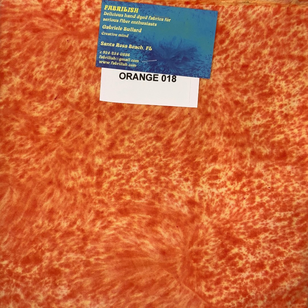 Hand Dyed 100 % cotton fabric orange 018