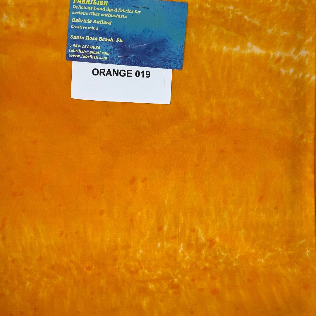 Hand Dyed 100 % cotton fabric orange 019