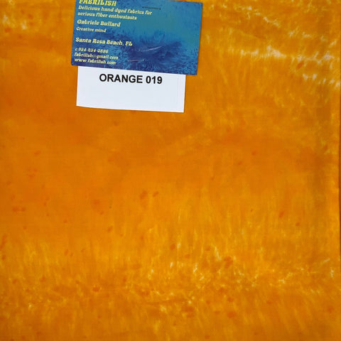 Hand Dyed 100 % cotton fabric orange 019