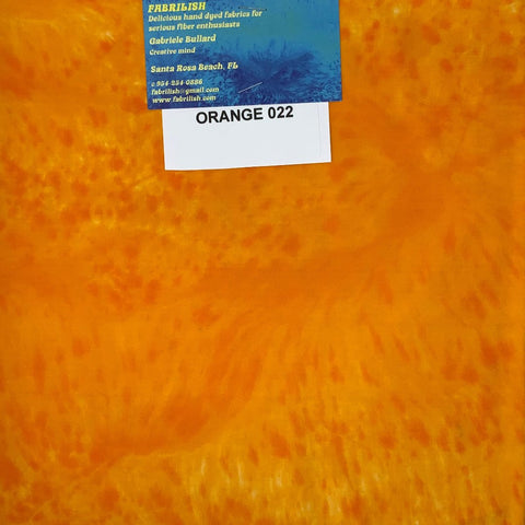 Hand Dyed 100 % cotton fabric orange 022