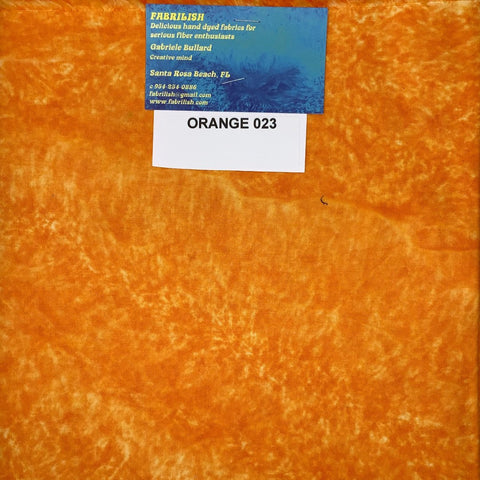 Hand Dyed 100 % cotton fabric orange 023