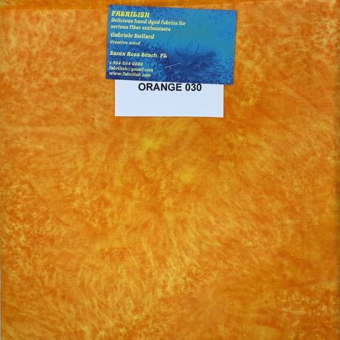 Hand Dyed 100 % cotton fabric orange 030