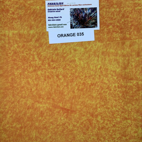 Hand Dyed 100 % cotton fabric orange 035