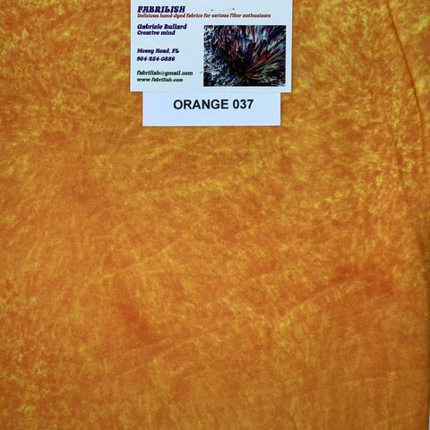 Hand Dyed 100 % cotton fabric orange 037