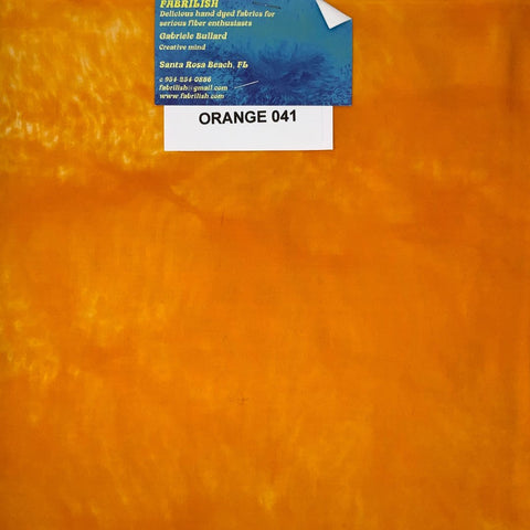 Hand Dyed 100 % cotton fabric orange 041