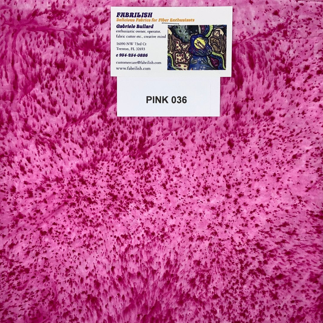 Hand Dyed 100 % cotton fabric pink 036