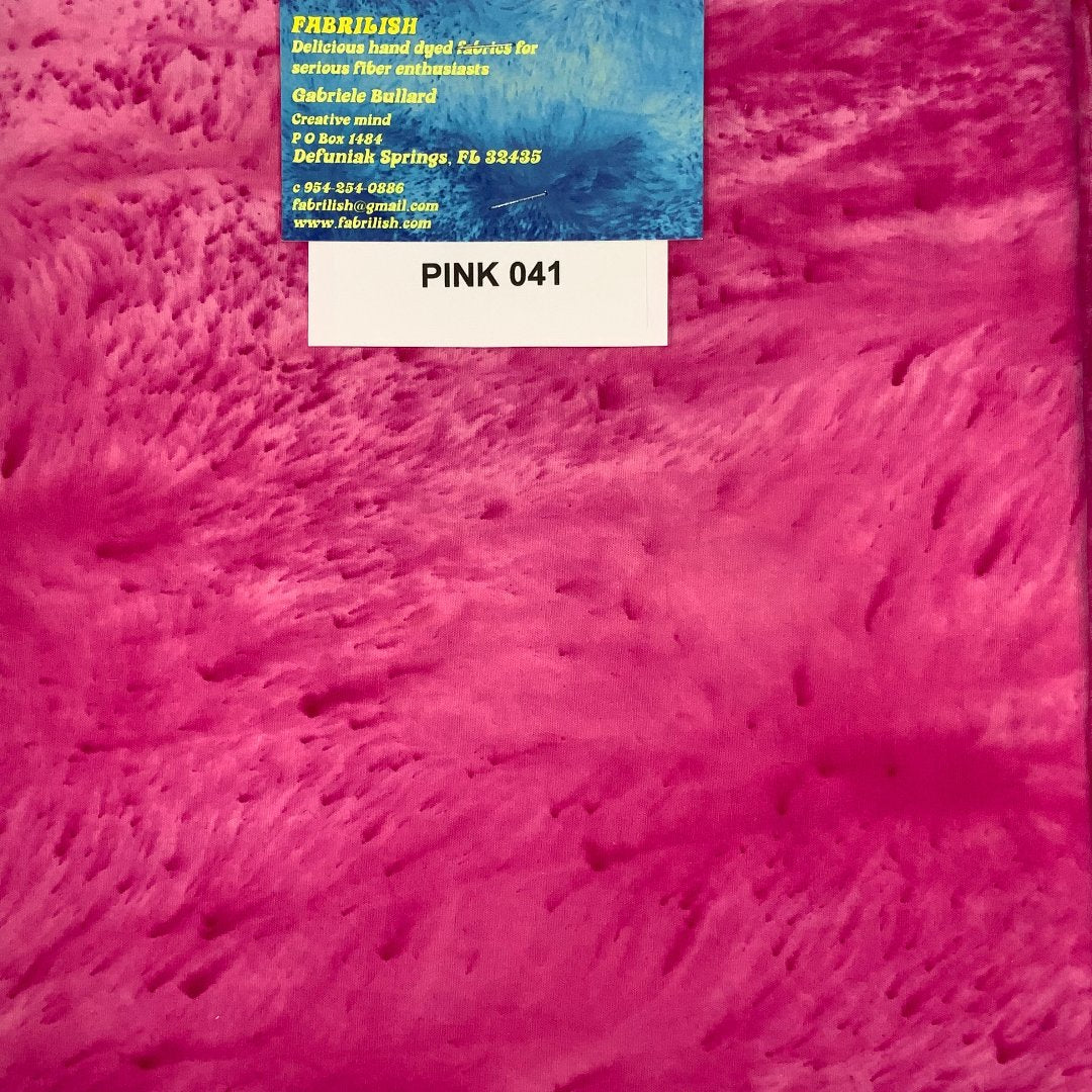 Hand Dyed 100 % cotton fabric pink 041