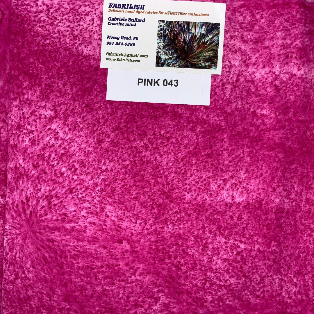 Hand Dyed 100 % cotton fabric pink 043