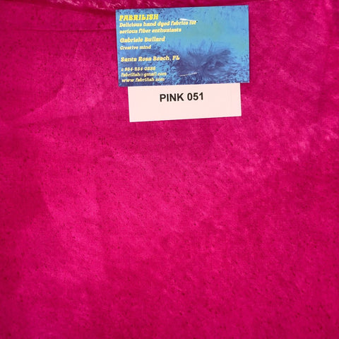 Hand Dyed 100 % cotton fabric pink 051