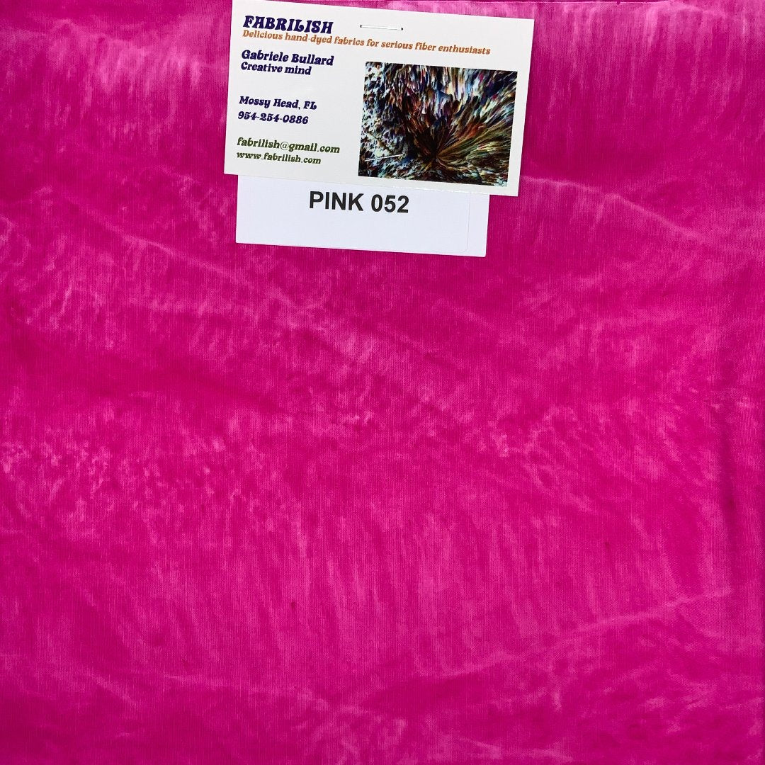 Hand Dyed 100 % cotton fabric pink 052