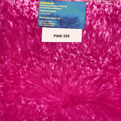 Hand Dyed 100 % cotton fabric pink 055