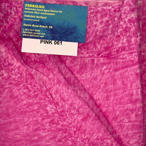 Hand Dyed 100 % cotton fabric pink 061