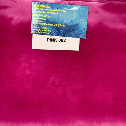 Hand Dyed 100 % cotton fabric pink 062