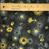 A daisy design in black, grey and metallic gold. Some fabrics do not photograph as they actually look.