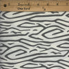 A modern line design in shades of gray and white.