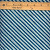A striped design in shades of blue and white.