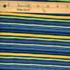 A striped design in shades of blue, green and orange.