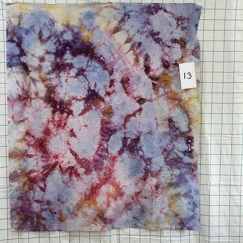 An ice dye that comprises many different colors, one of a kind. Only one available. Guaranteed hand made by Gabriele - and she is a passionate dye master!