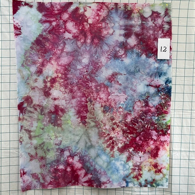 An ice dye that comprises many different colors, one of a kind. Only one available. Guaranteed hand made by Gabriele - and she is a passionate dye master!