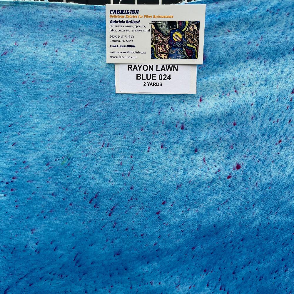 Rayon Lawn 2 yds blue 024