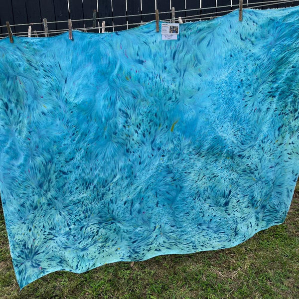 This piece of fabric is a one-of-a kind creation by Gabriele, applying her Splatter Dye method with non-toxic fiber reactive dyes.