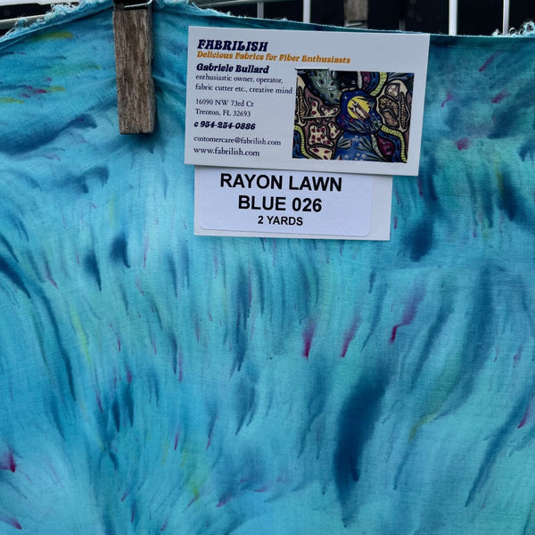 Rayon Lawn 2 yds blue 026