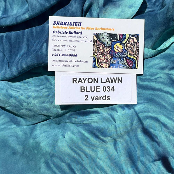 Rayon Lawn 2 yds blue 034