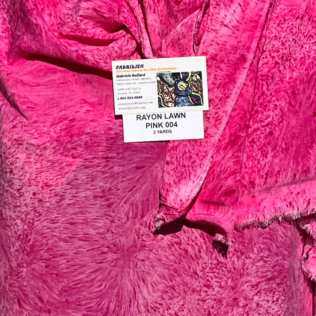 This piece of fabric is a one-of-a kind creation by Gabriele, applying her Splatter Dye method with non-toxic fiber reactive dyes.