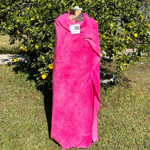 A SPLADDER DYED PINK PIECE OF FABRIC
