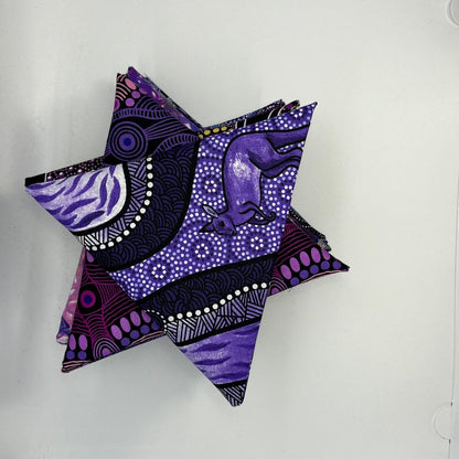 Australian Aboriginal Fabric designs in all kinds of wonderful hues and tones of purples!