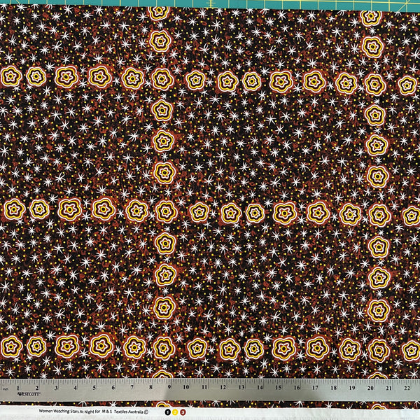 Crazy Bolt Sale - Women Watching Stars brown - designed by aboriginal artist Glenys Nagamarra Walker