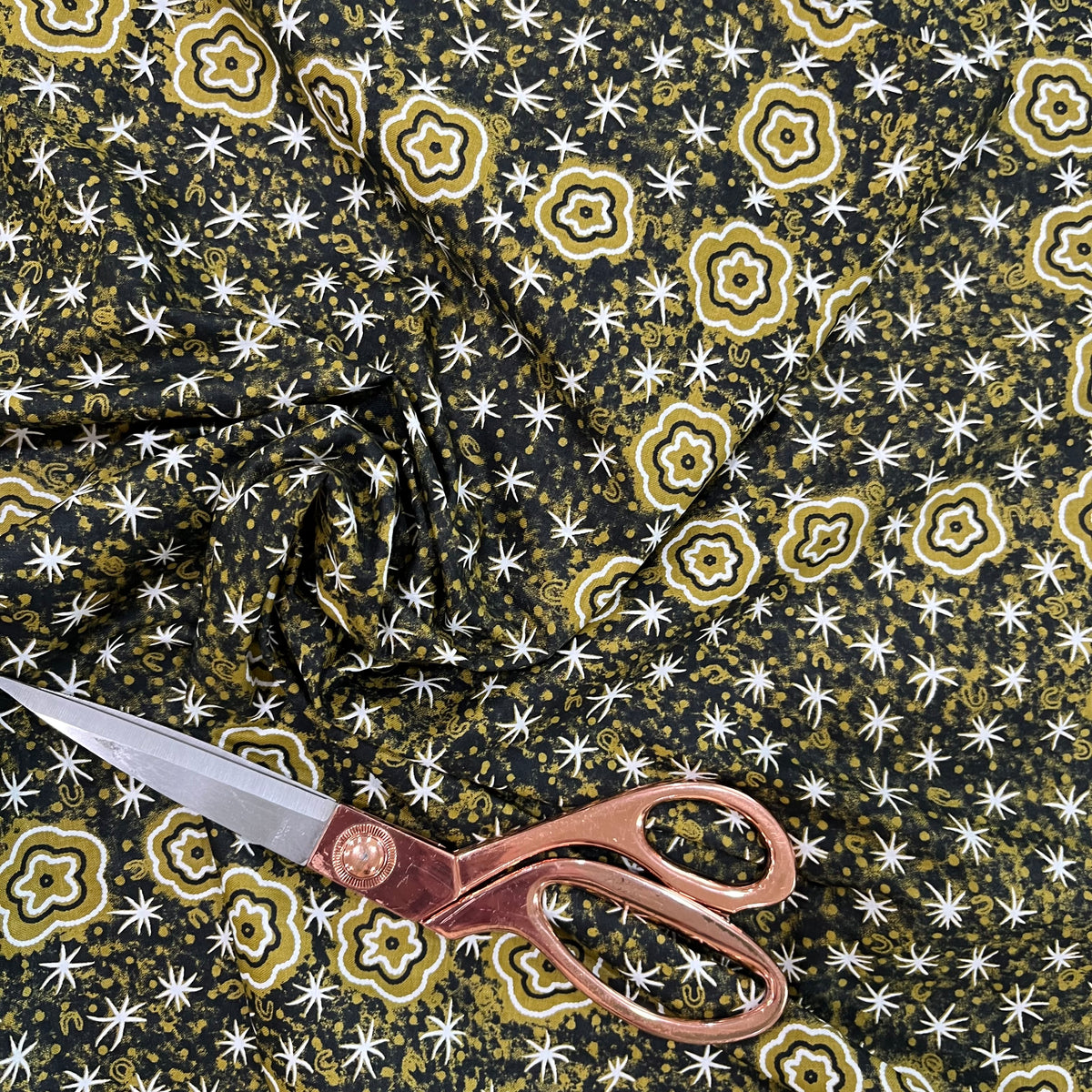 Crazy Bolt Sale - Women Watching Stars olive - designed by aboriginal artist Glenys Nagamarra Walker