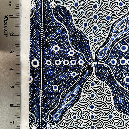 Crazy Bolt Sale - Bush Sweet Potatoes blue by Audrey Napanangka Martin