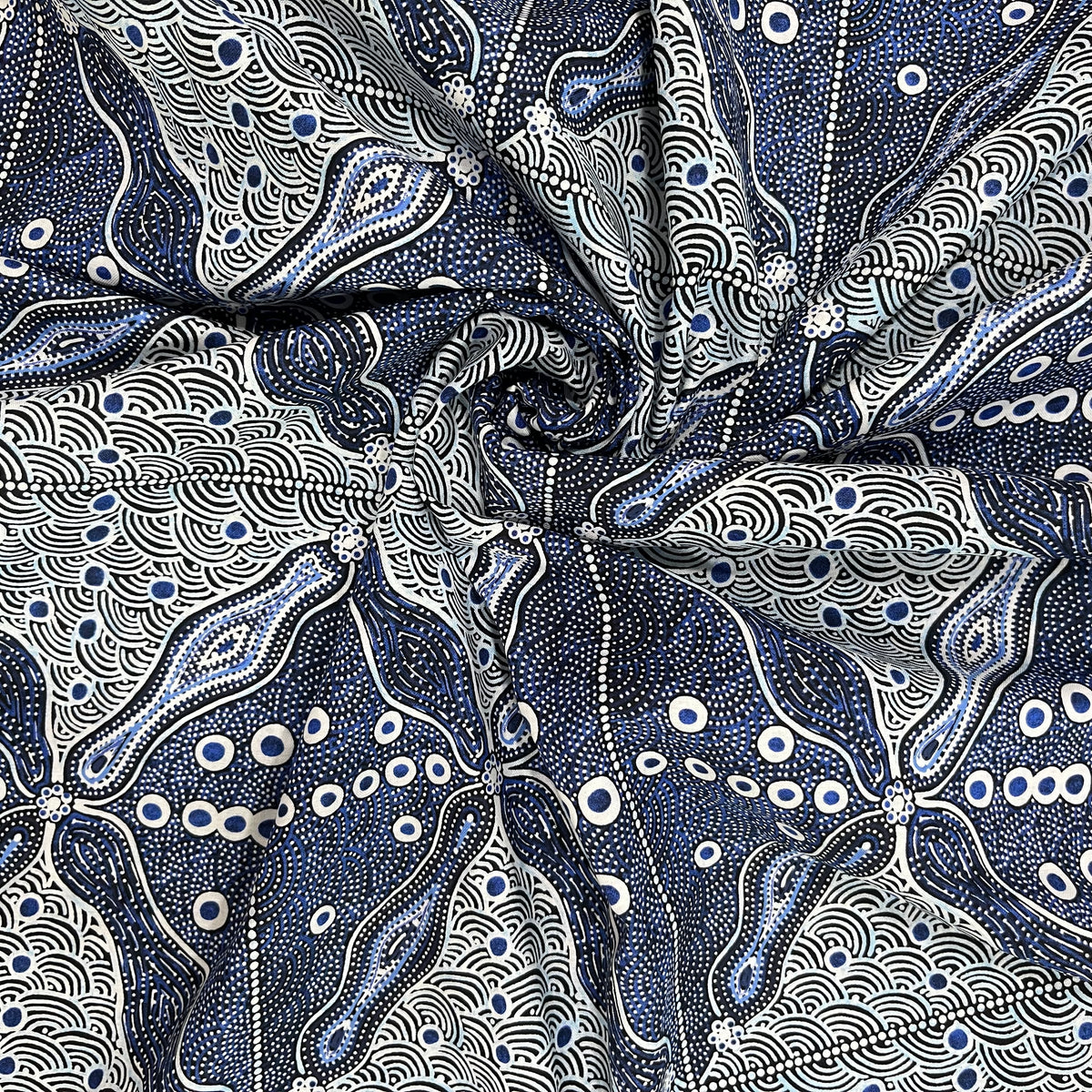 Crazy Bolt Sale - Bush Sweet Potatoes blue by Audrey Napanangka Martin