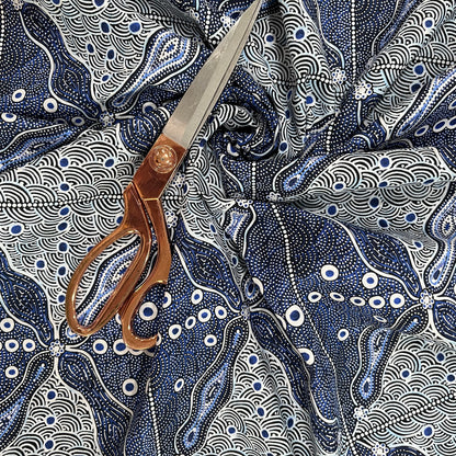 Crazy Bolt Sale - Bush Sweet Potatoes blue by Audrey Napanangka Martin