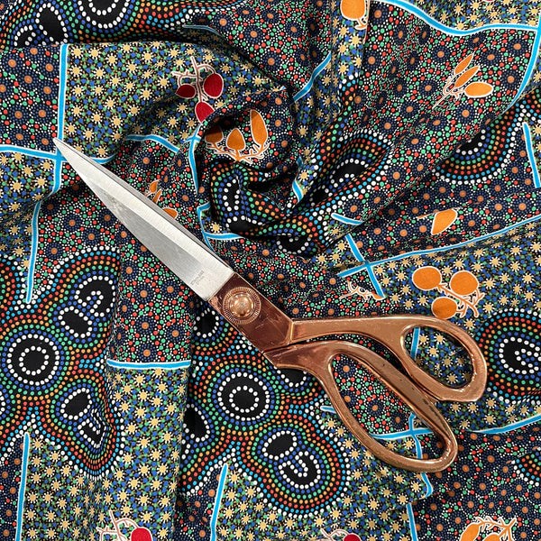 Crazy Bolt Sale - Women Collecting Bush Tucker blue by Margaret Wallace