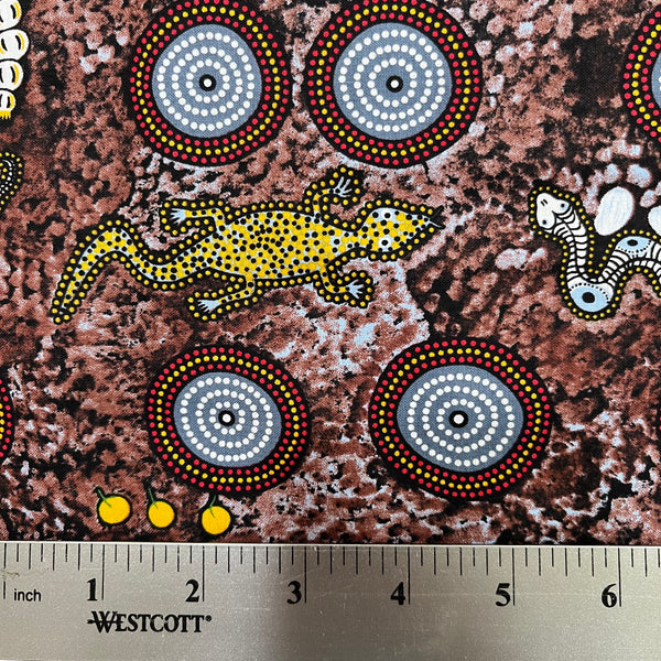 Crazy Bolt Sale - Snake & Goanna Bush Tucker ecru