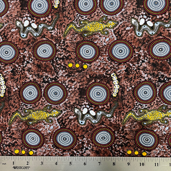 Crazy Bolt Sale - Snake & Goanna Bush Tucker ecru