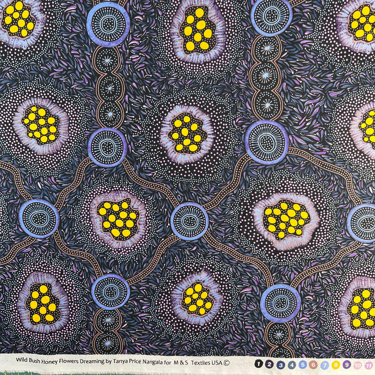 Wild Bush Honey Flowers Dreaming Eggplant by Tanya Price Nangala
