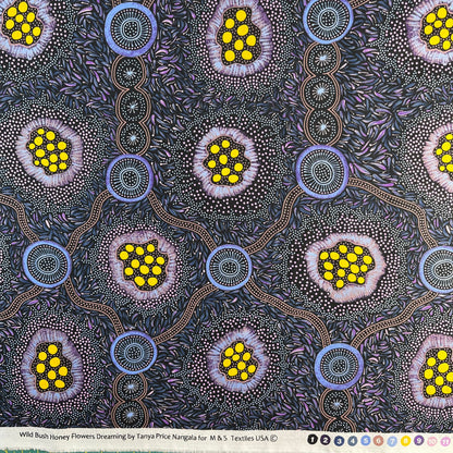 Wild Bush Honey Flowers Dreaming Eggplant by Tanya Price Nangala