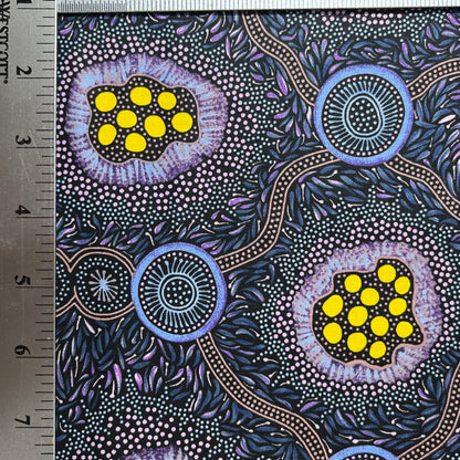 Wild Bush Honey Flowers Dreaming Eggplant by Tanya Price Nangala
