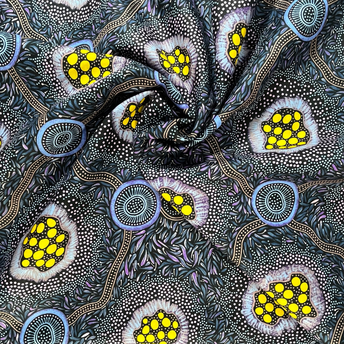 Wild Bush Honey Flowers Dreaming Eggplant by Tanya Price Nangala