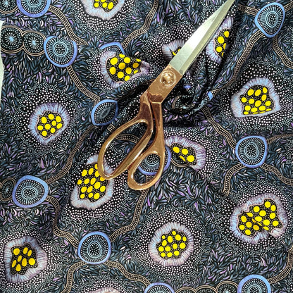 Wild Bush Honey Flowers Dreaming Eggplant by Tanya Price Nangala